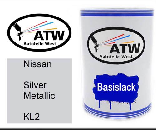 Nissan, Silver Metallic, KL2: 500ml Lackdose, von ATW Autoteile West.